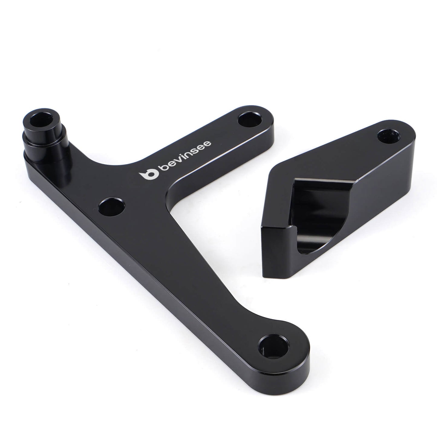 BEVINSEE LS Truck Low Mount Alternator Bracket with Pulley and Rear Brace For LSX