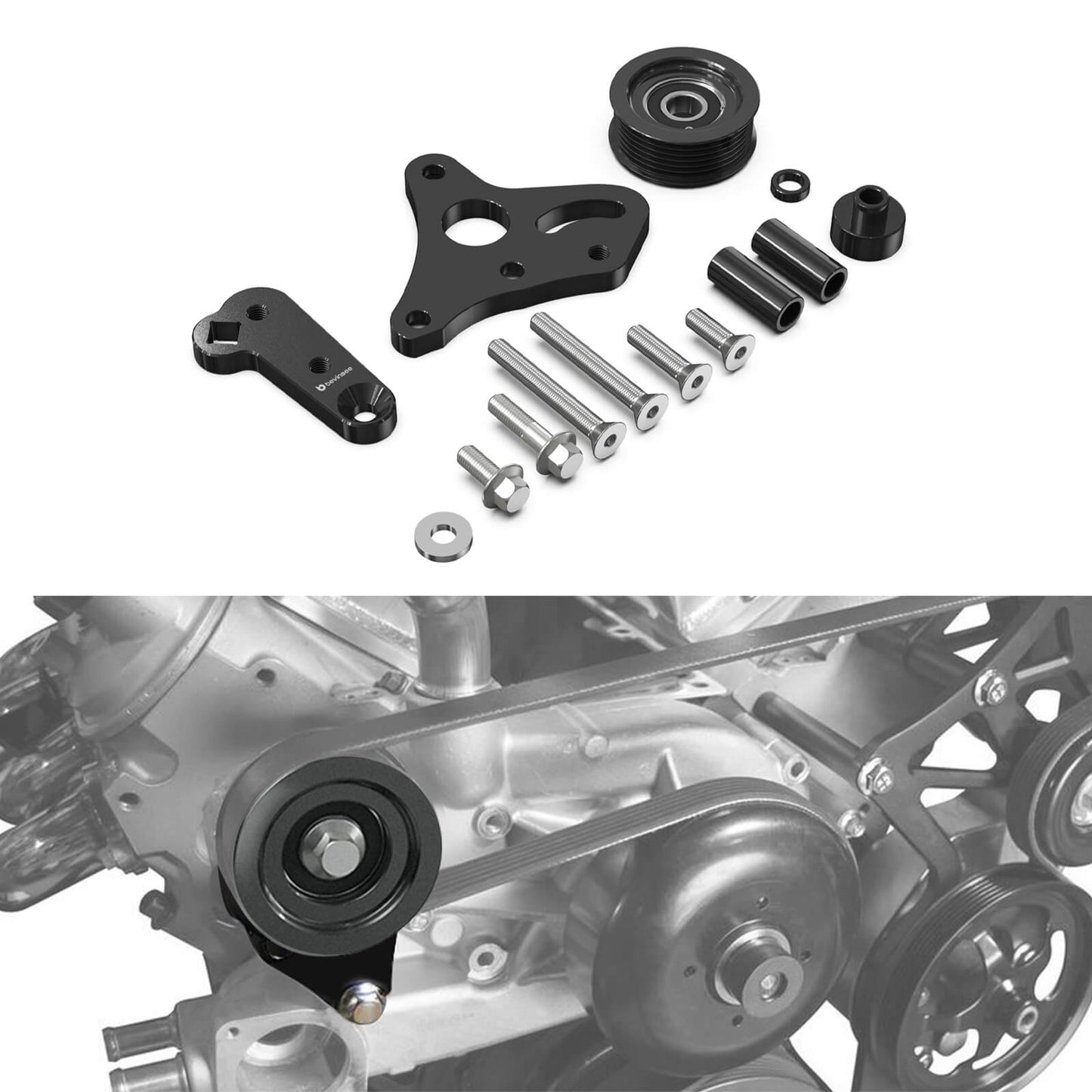 LS Truck Manual Belt Tensioner With Pulley For LSX 4.8L 5.3L 6.0L For Silverado Sierra
