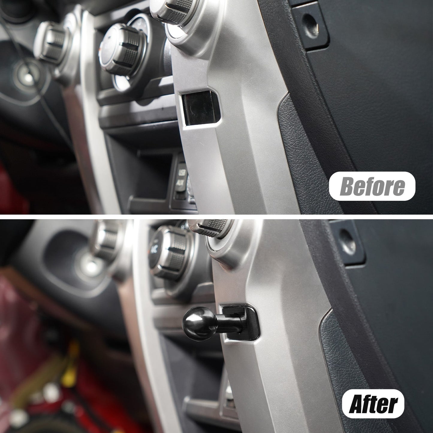 BEVINSEE Lower Dash Ball Bracket For Toyota 4Runner 2014-2024