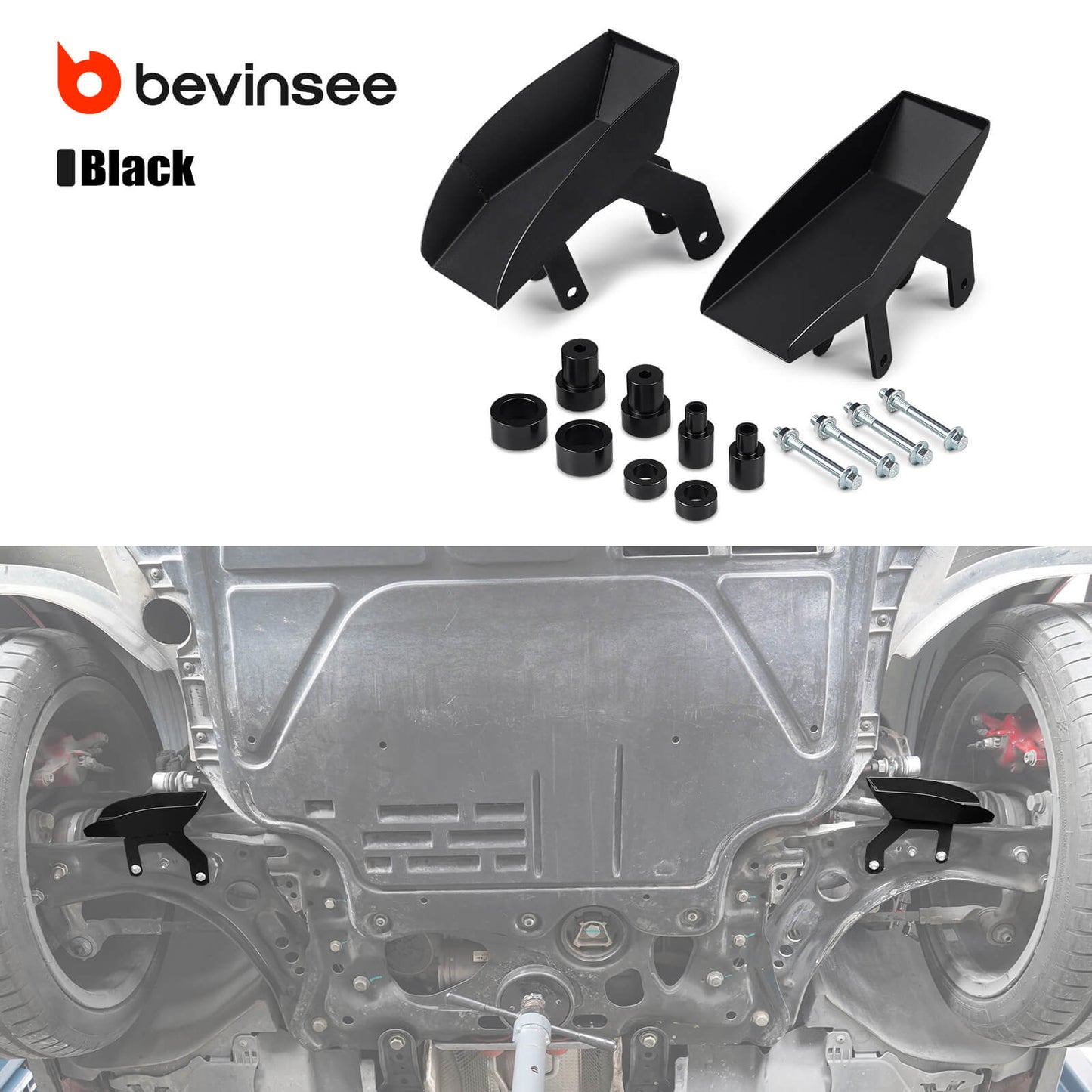 BEVINSEE Metal Brake Deflectors For Golf MK7 2015-2021