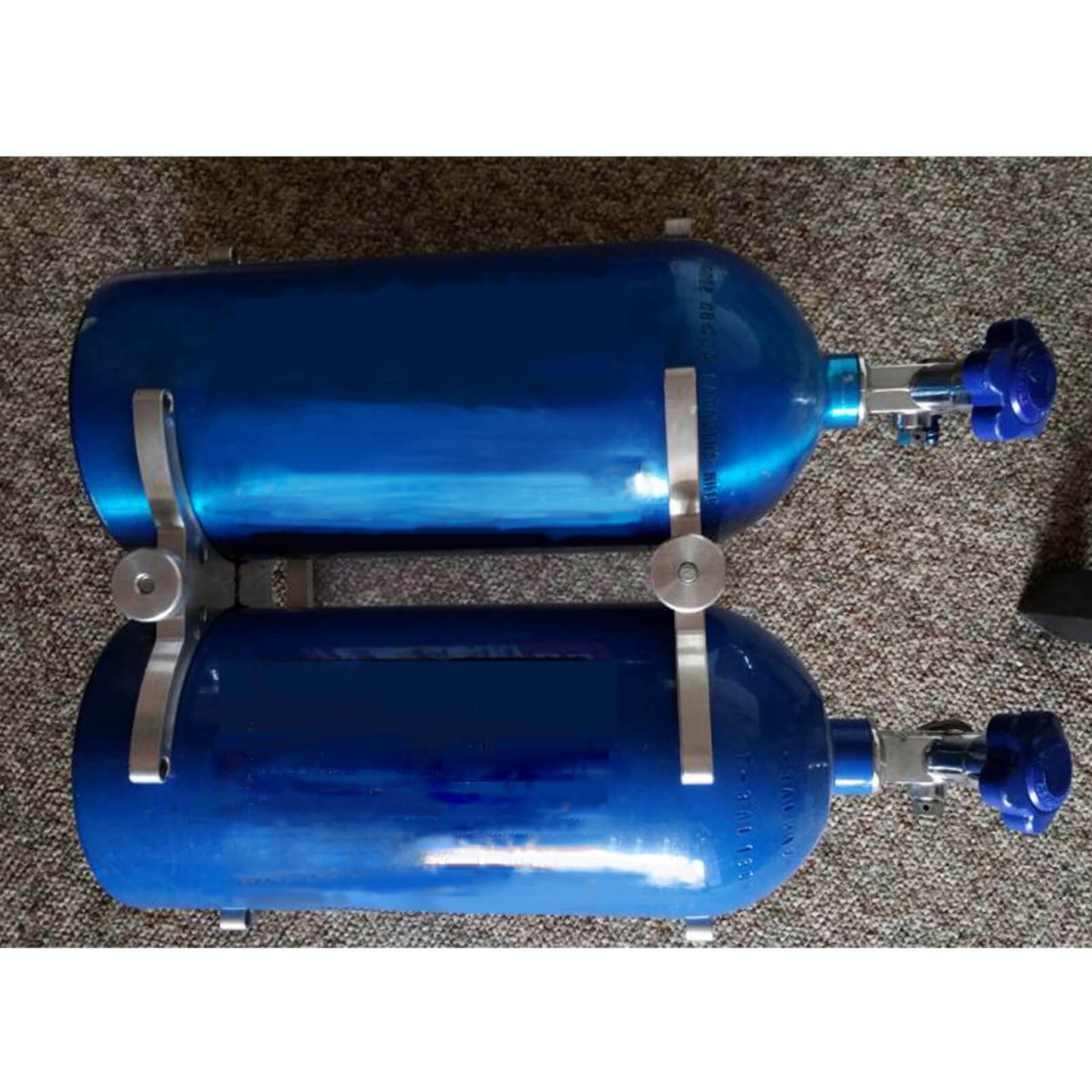 Billet Aluminum 7" Dual Double Nitrous Oxide NOS Bottle Bracket Holder