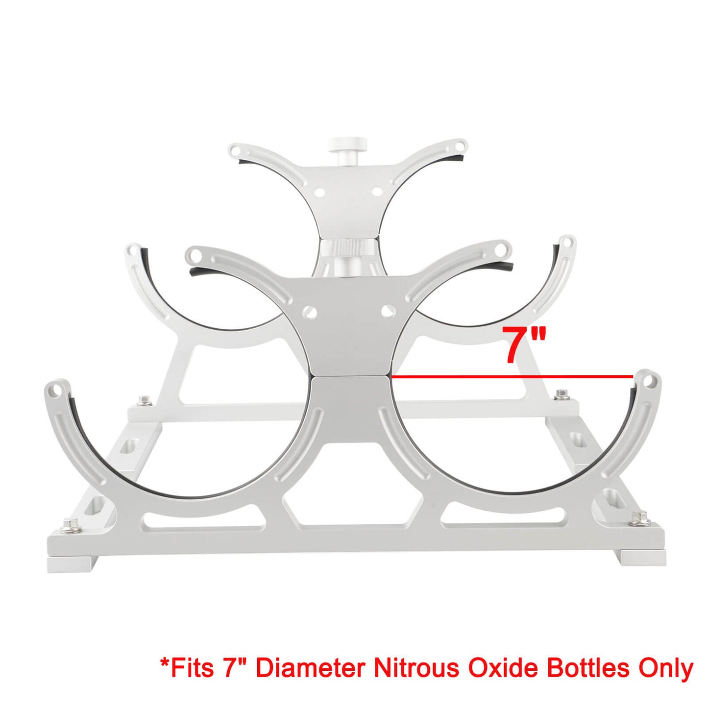 Billet Aluminum 7" Dual Double Nitrous Oxide NOS Bottle Bracket Holder