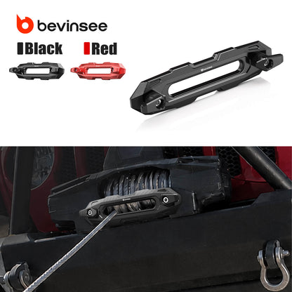 BEVINSEE Aluminum Off-Road Winch Hawse Fairlead Dual-Hook Securing