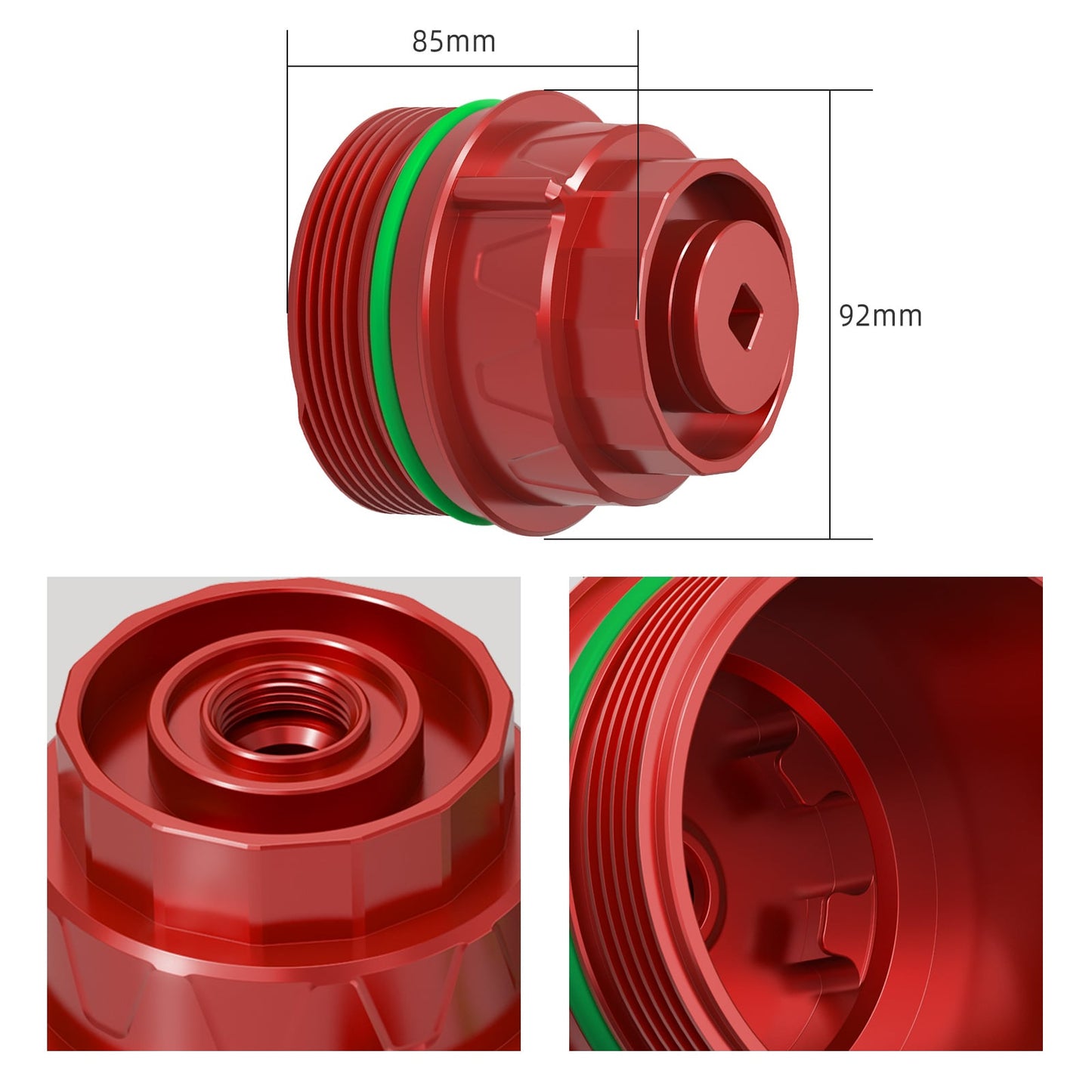 BEVINSEE Oil Filter Housing Cap For Toyota 4Runner FJ Cruiser Tundra