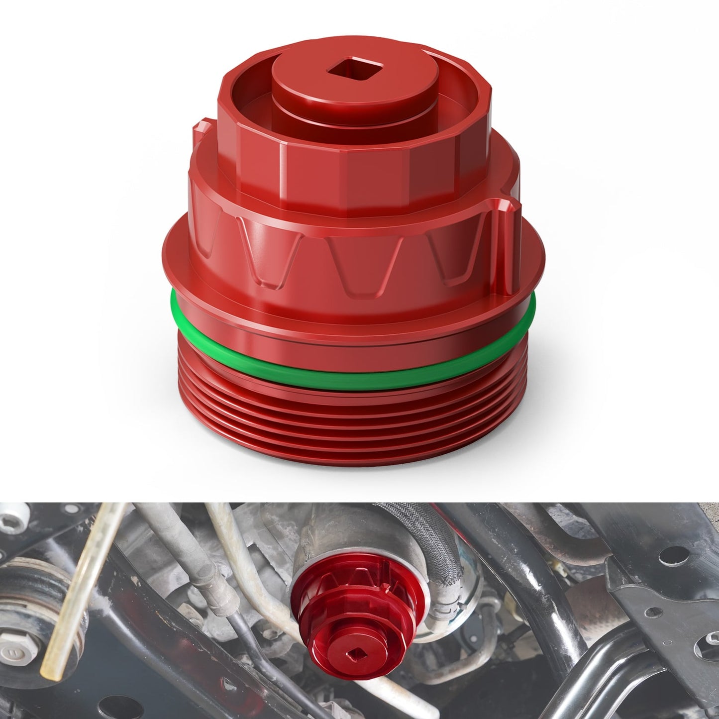 BEVINSEE Oil Filter Housing Cap For Toyota 4Runner FJ Cruiser Tundra