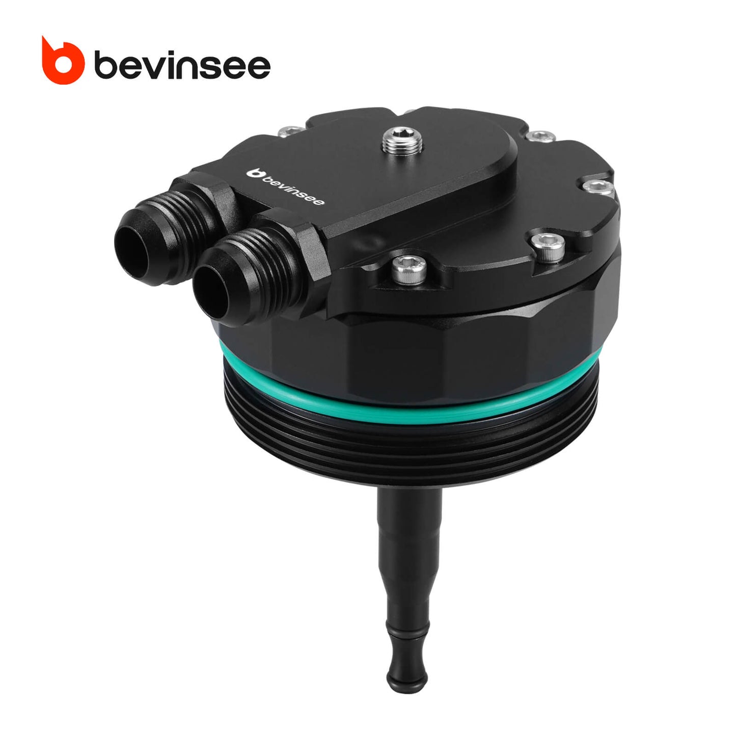 BEVINSEE Oil Filter Lid Cap With Cooler Fittings and Sensor Ports for BMW M52/M54/M56