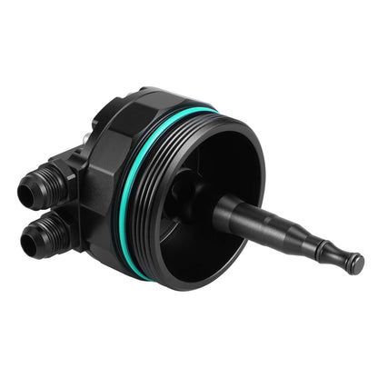 BEVINSEE Oil Filter Lid Cap With Cooler Fittings and Sensor Ports for BMW M52/M54/M56