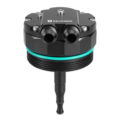 BEVINSEE Oil Filter Lid Cap With Cooler Fittings and Sensor Ports for BMW M52/M54/M56