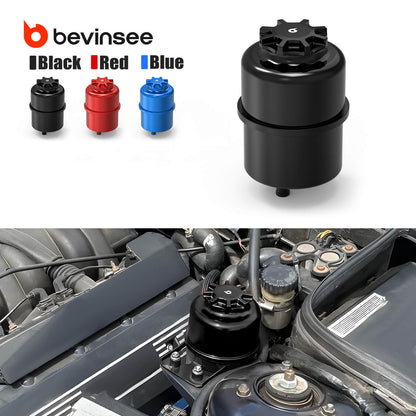 BEVINSEE Power Steering Reservoir Upgrade Kit For BMW E9X E8X E39 E60 E46 E36 X1 X3