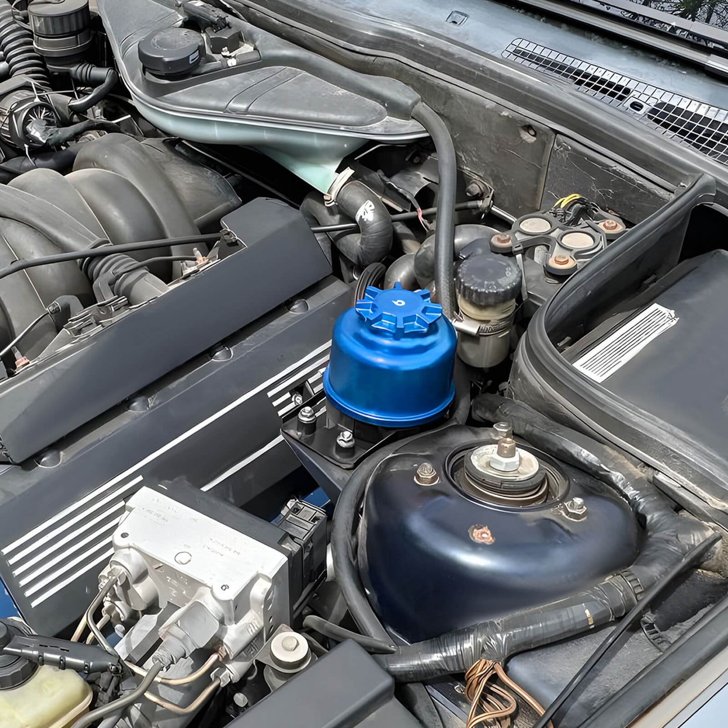 BEVINSEE Power Steering Reservoir Upgrade Kit For BMW E9X E8X E39 E60 E46 E36 X1 X3