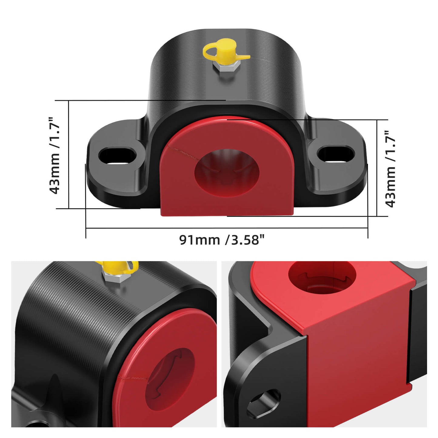 BEVINSEE Aluminum Rear Anti Roll Bar Mount with 80A Polyurethane Bushing For GOLF GTI MK7/7.5/8