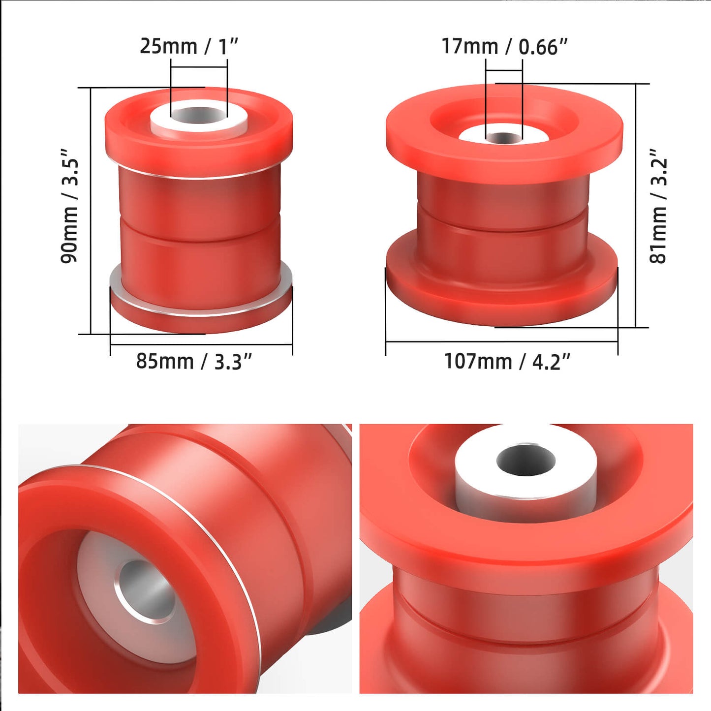 80A Polyurethane Rear Subframe Bushing Kit Upgraded For BMW E9X E8X Non-M