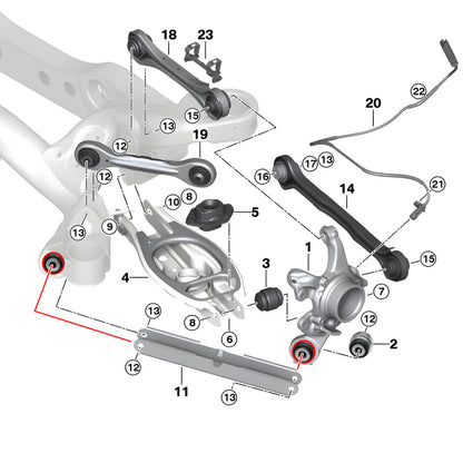 Rear Trailing Arm Bearing Set Upgrade For BMW E9X E90 E92 M3 E82 E87 E88 1M