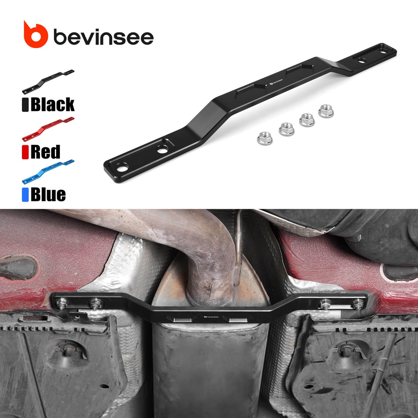 BEVINSEE Rear Tunnel Brace For VW MQB Platform FWD & AWD Left Hand Drive