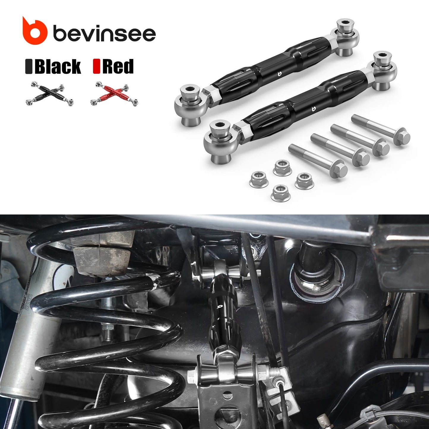BEVINSEE Rear Upper Adjustable Control Arm For Toyota 4Runner 2010-2024