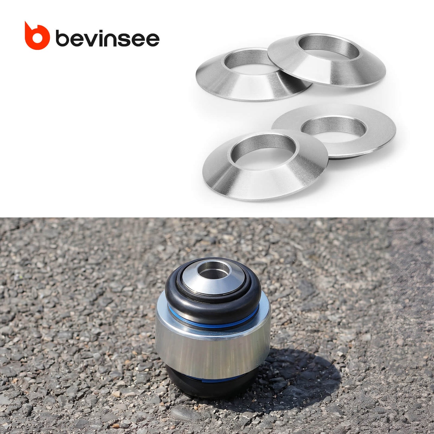 Rear Upper Control Arm Ball Joint Conversion Shims For BMW E82 E88 E90 E92