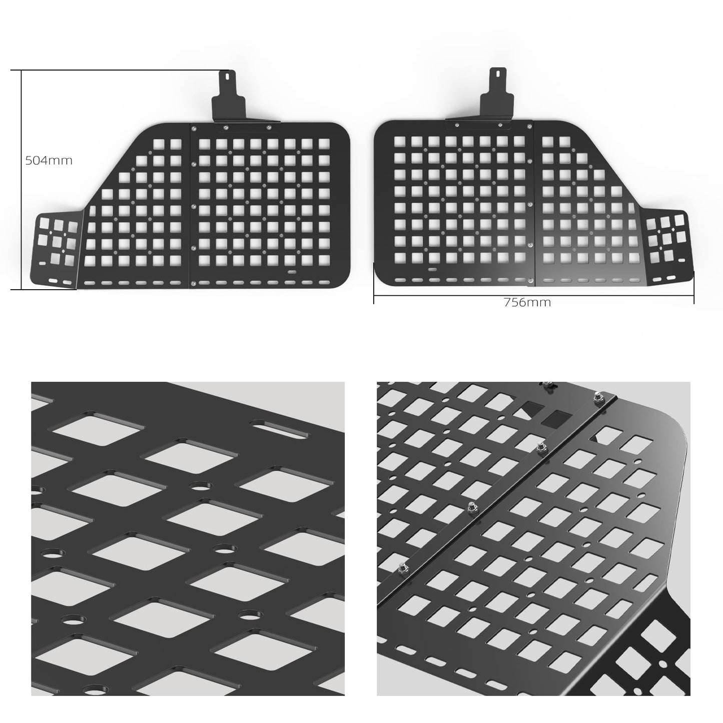 BEVINSEE Rear Window Storage Panel For Toyota 4Runner 2010-2024