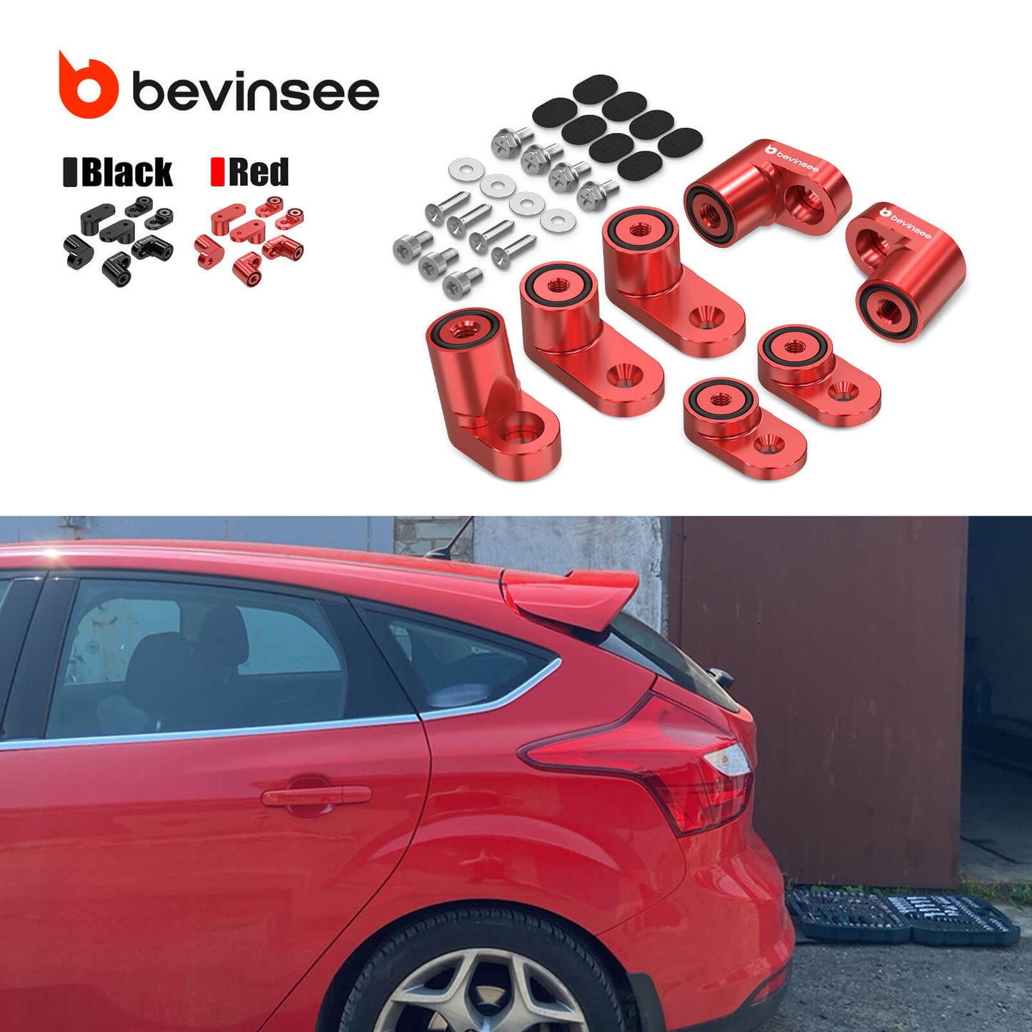 Rear Wing Spoiler Riser Extendsion Kit for Ford Focus ST/RS 2013-2018