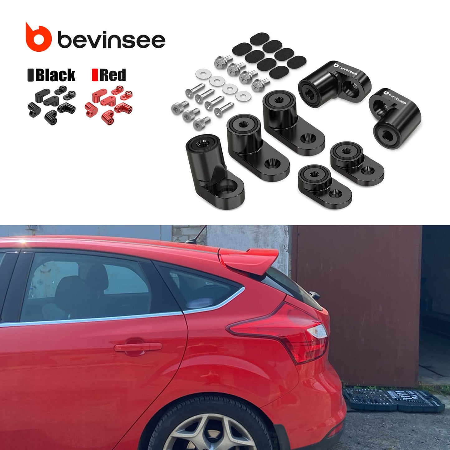 Rear Wing Spoiler Riser Extendsion Kit for Ford Focus ST/RS 2013-2018