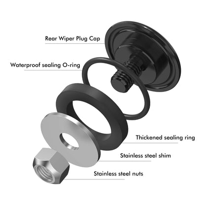 Rear Wiper Delete Kit Car Waterproof Block Off Plug Cap