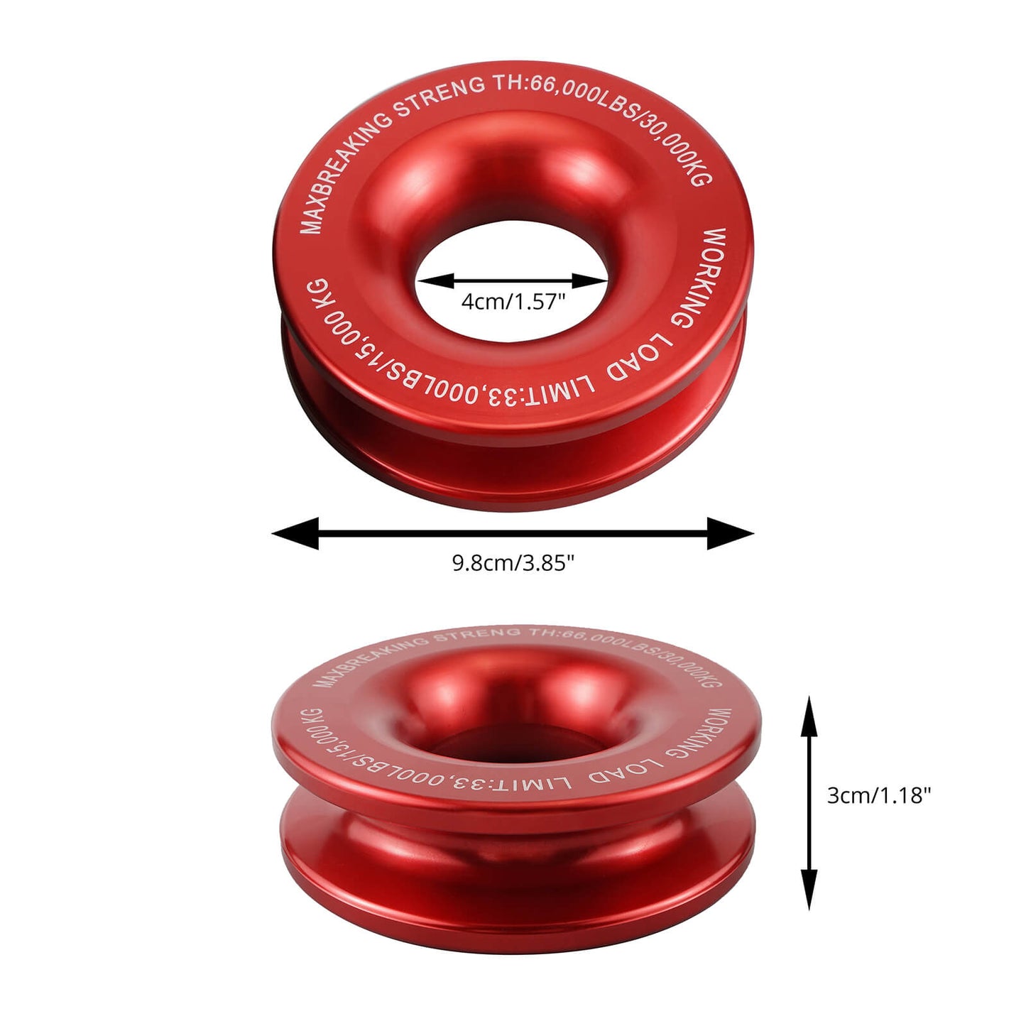 Recovery Pulley Ring 30000 KG for Soft Shackle and Winch Rope 4WD Recovery Gear 4x4 Offroad