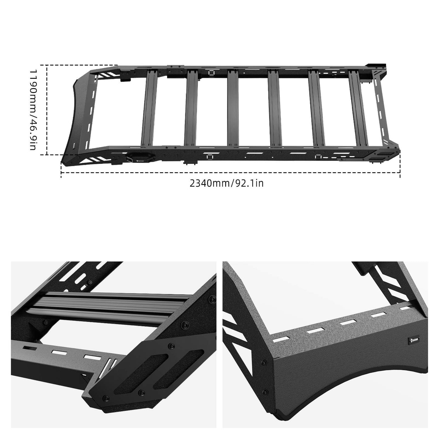 BEVINSEE Roof Rack Non-Drill For 4Runner 2014-2024