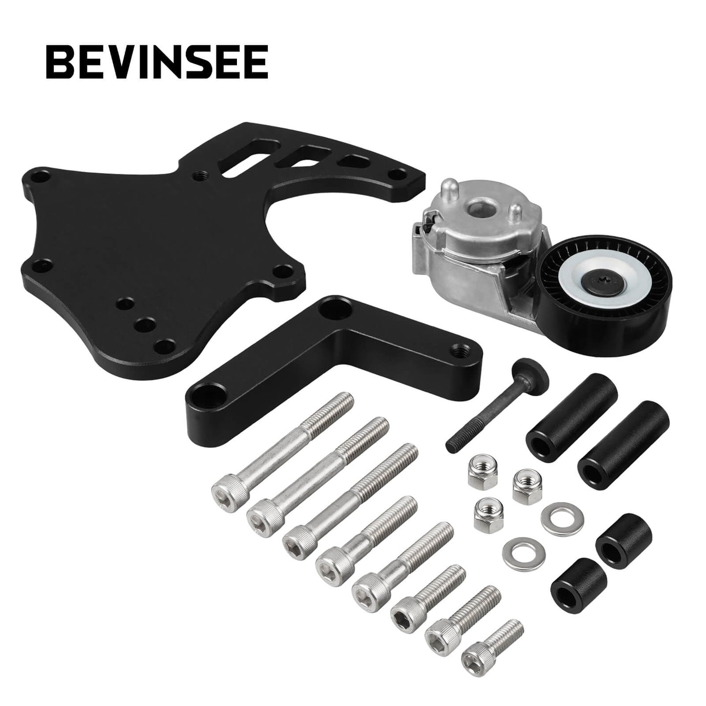 LS Sanden 508 A/C Compressor Bracket W/Tensioner Kit For Truck Spacing