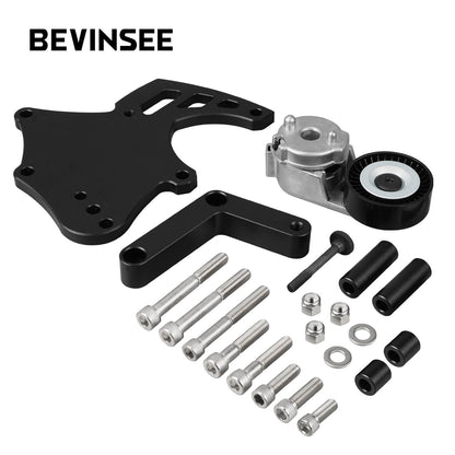 LS Sanden 508 A/C Compressor Bracket W/Tensioner Kit For Truck Spacing