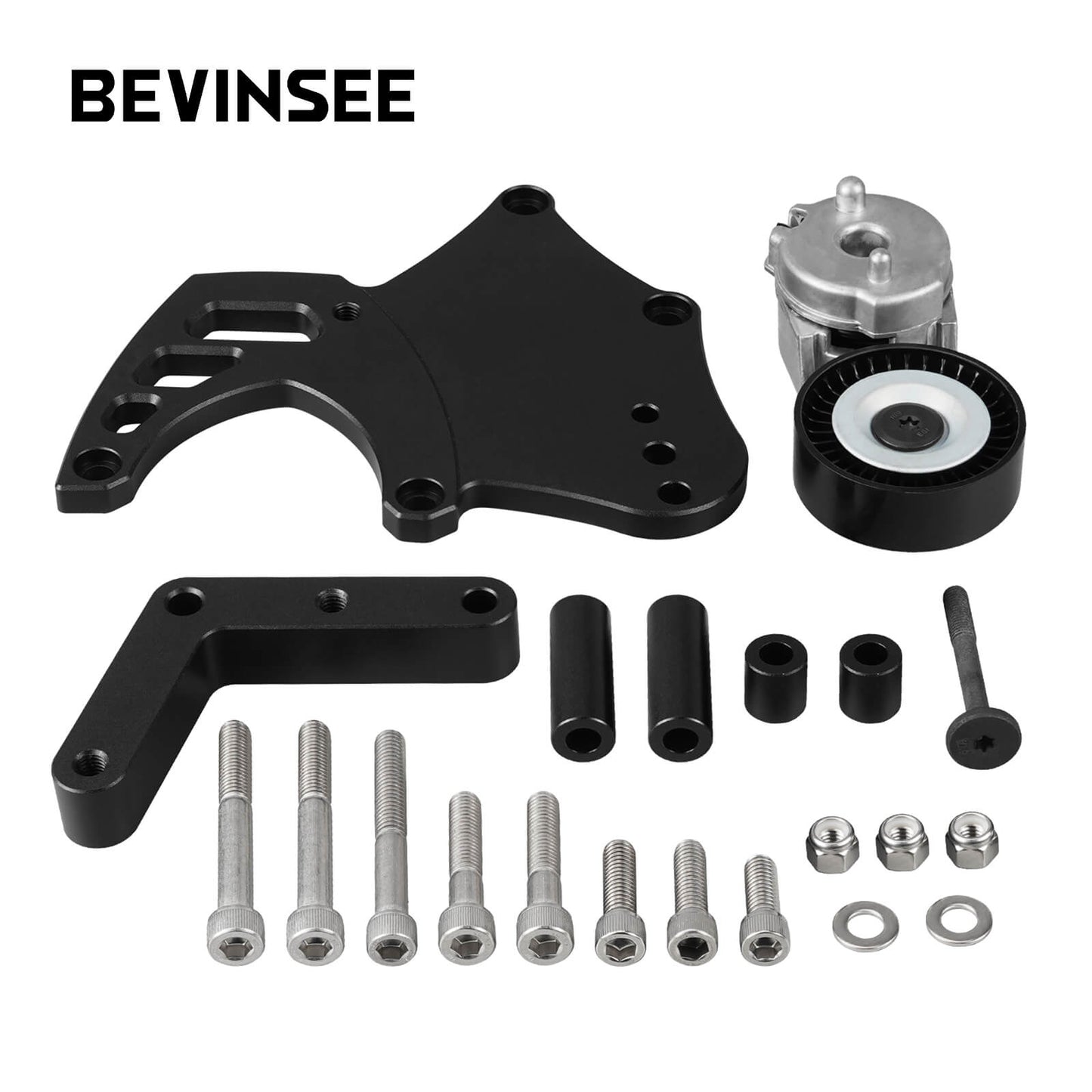 LS Sanden 508 A/C Compressor Bracket W/Tensioner Kit For Truck Spacing