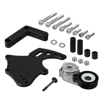 LS Sanden 508 A/C Compressor Bracket W/Tensioner Kit For Truck Spacing