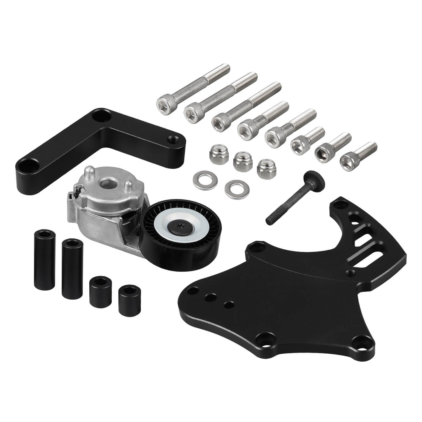 LS Sanden 508 A/C Compressor Bracket W/Tensioner Kit For Truck Spacing