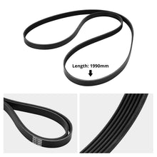 Serpentine Belt Replacement for 6PK1990 For BMW N52 Engine E90 E92 325i 328i 330i