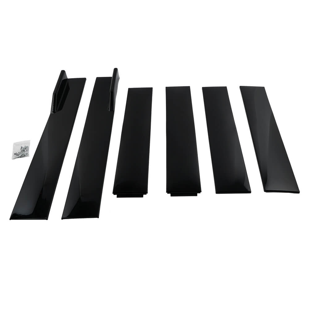 Universal Black Side Skirt Extension Rocker Splitters Diffuser Lip
