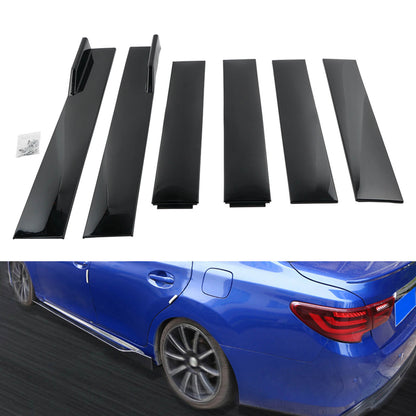 Universal Black Side Skirt Extension Rocker Splitters Diffuser Lip
