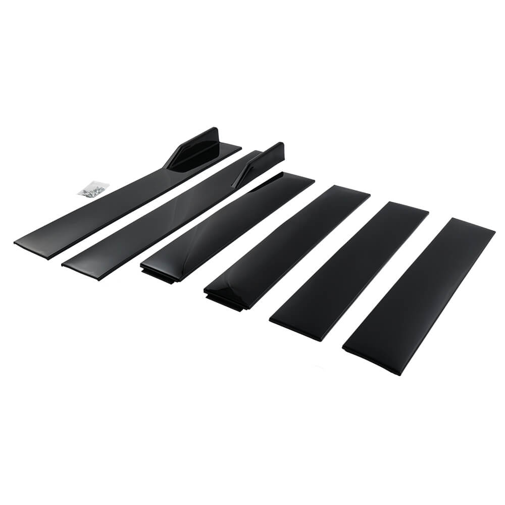 Universal Black Side Skirt Extension Rocker Splitters Diffuser Lip
