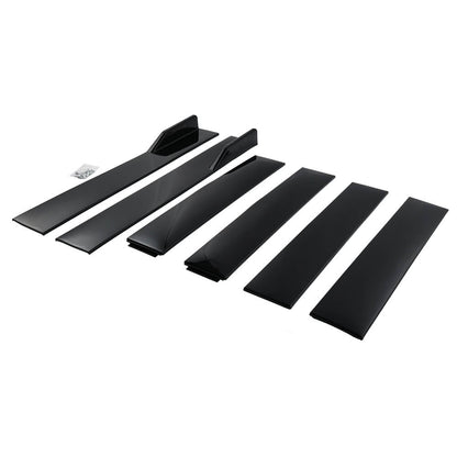 Universal Black Side Skirt Extension Rocker Splitters Diffuser Lip