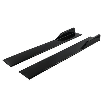 Universal Black Side Skirt Extension Rocker Splitters Diffuser Lip