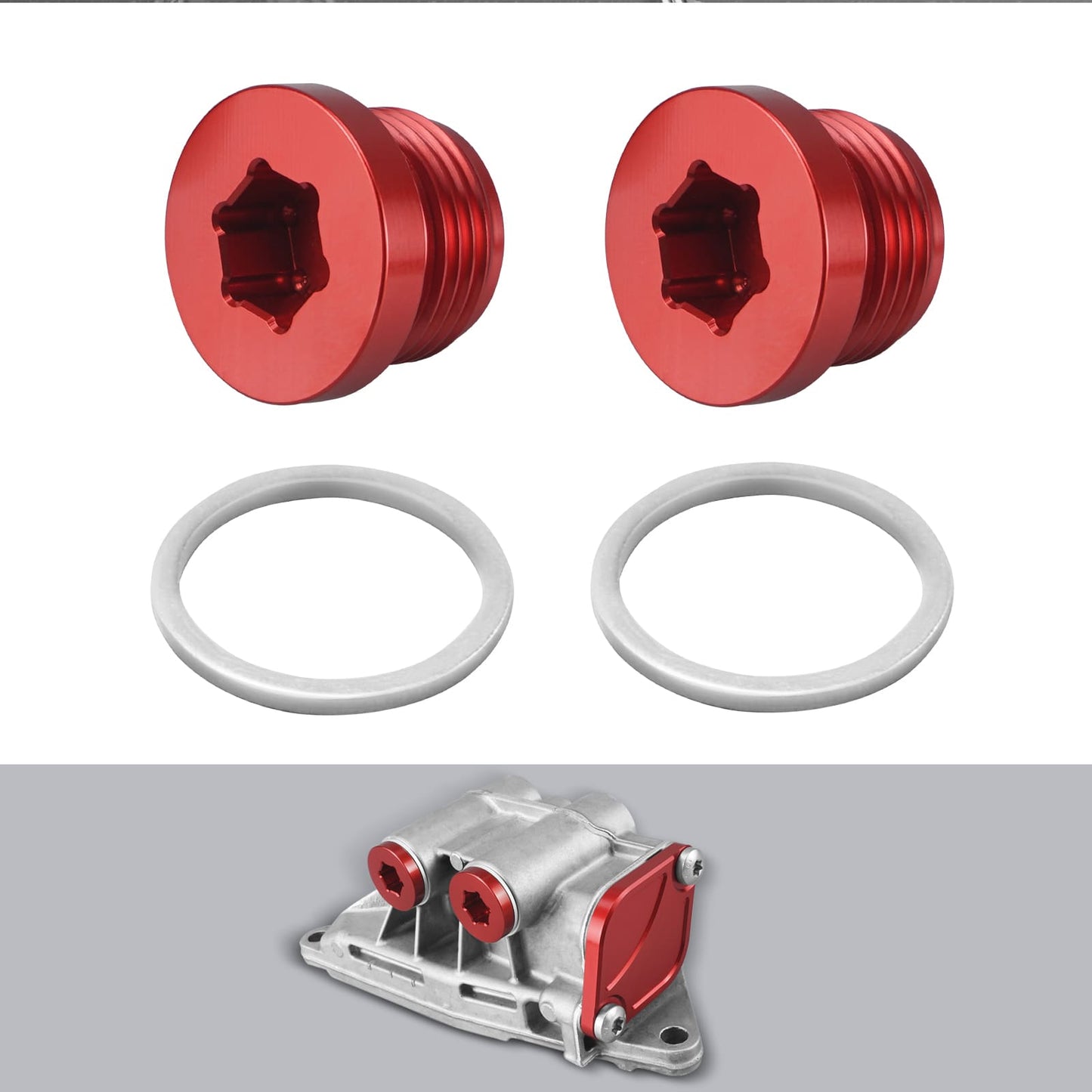 Solid Billet Aluminium Oil Thermostat Housing Plugs For BMW N54 N55 S55