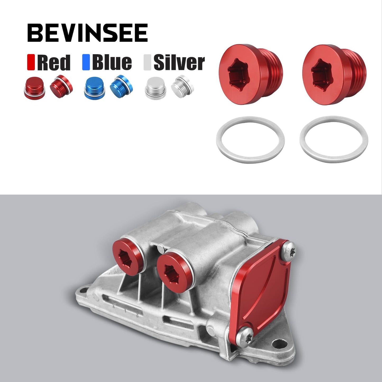 Solid Billet Aluminium Oil Thermostat Housing Plugs For BMW N54 N55 S55