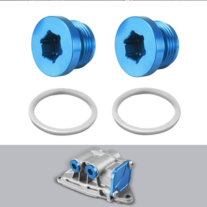 Solid Billet Aluminium Oil Thermostat Housing Plugs For BMW N54 N55 S55