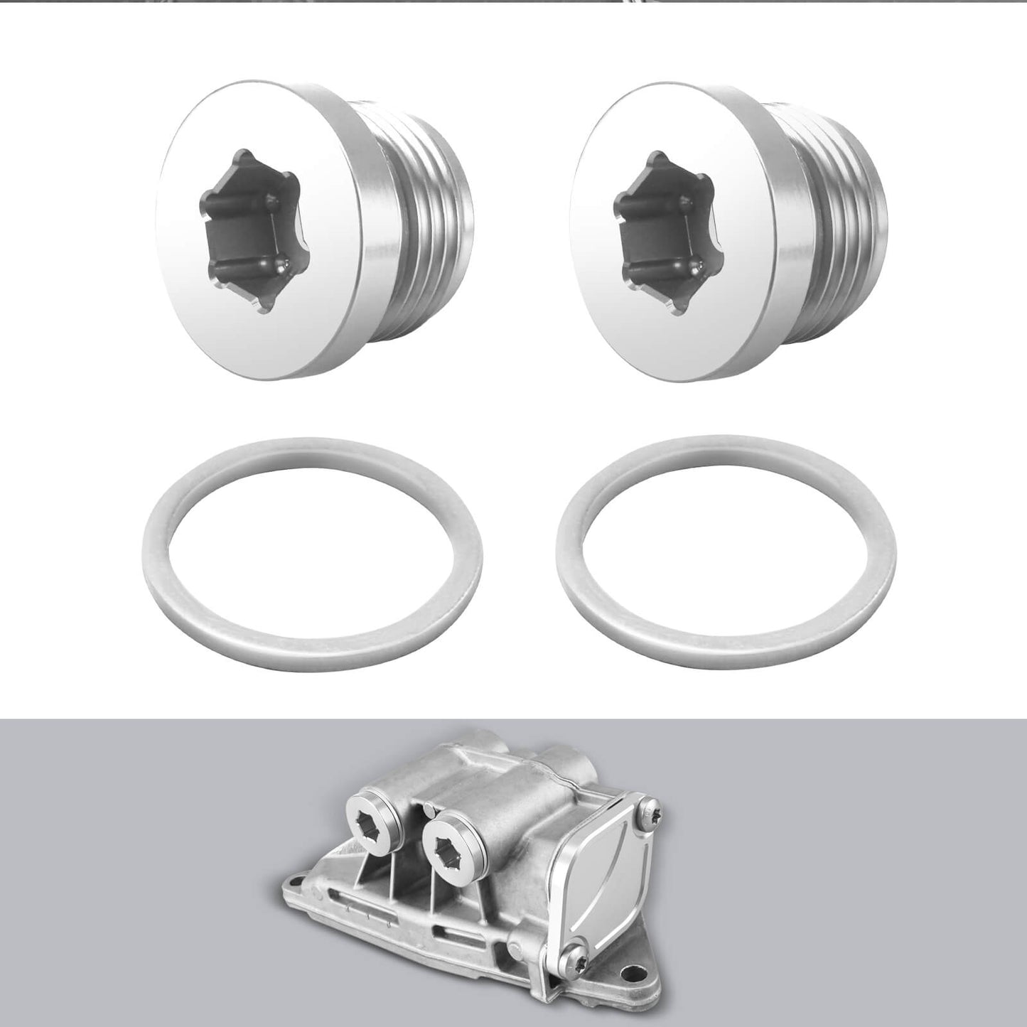 Solid Billet Aluminium Oil Thermostat Housing Plugs For BMW N54 N55 S55
