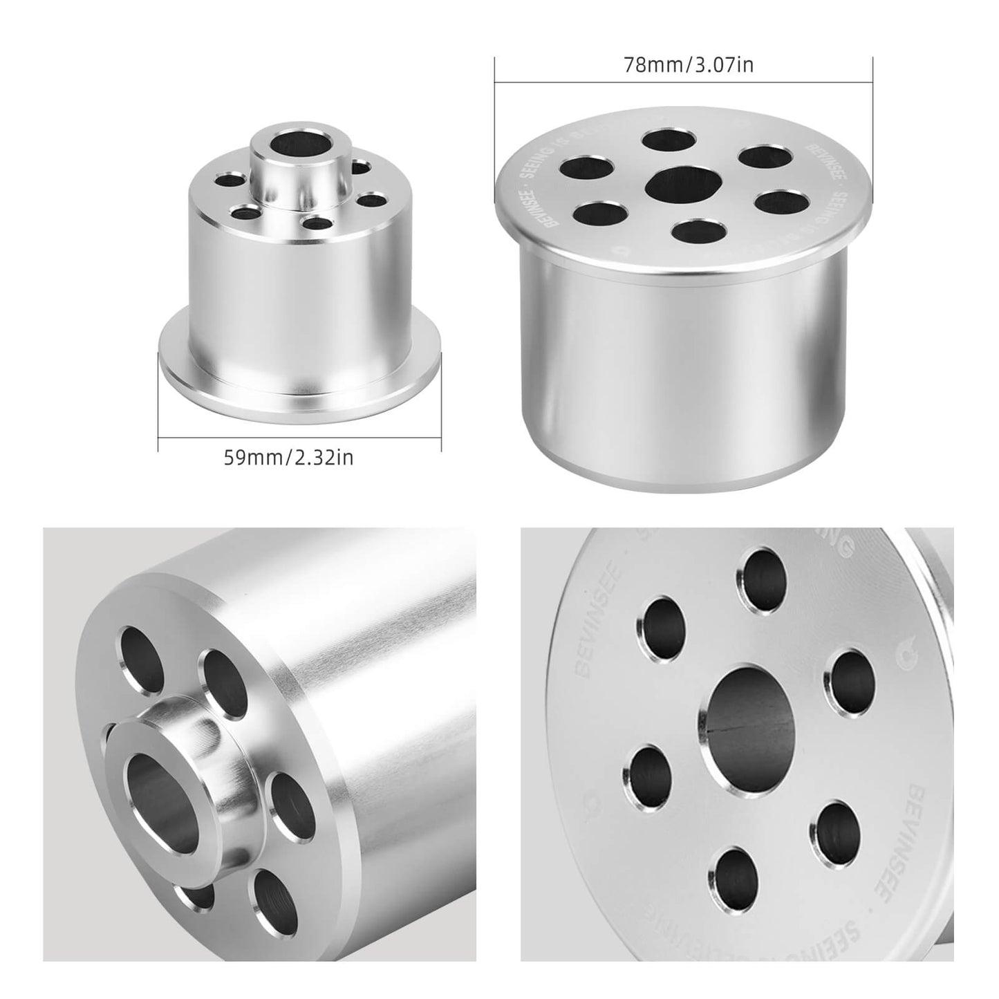 BEVINSEE Solid Differential Mount Bushing Set For BMW E46 Non-M