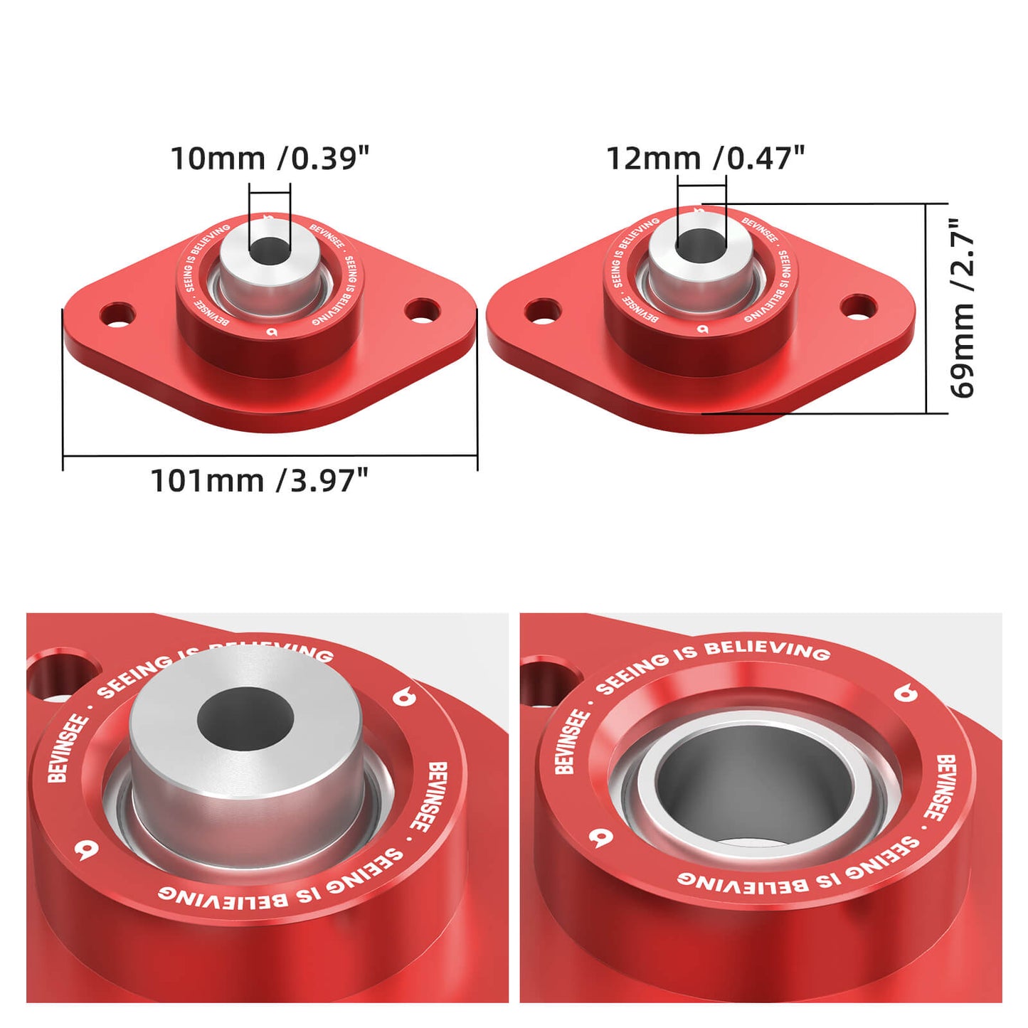 Spherical Rear Shock Mounts Upgraded For BMW E30 E36 E46 Z3 Z4 M3 320i 325i 328i 330i