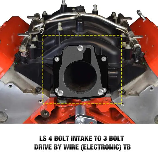 For 4 Bolt to 3 Bolt Throttle Body Adapter w/ Gasket For Drive By Wire LS Engine