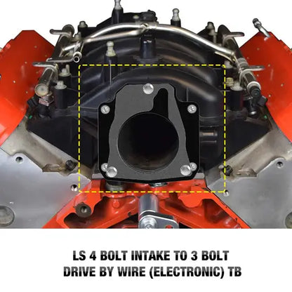 For 4 Bolt to 3 Bolt Throttle Body Adapter w/ Gasket For Drive By Wire LS Engine