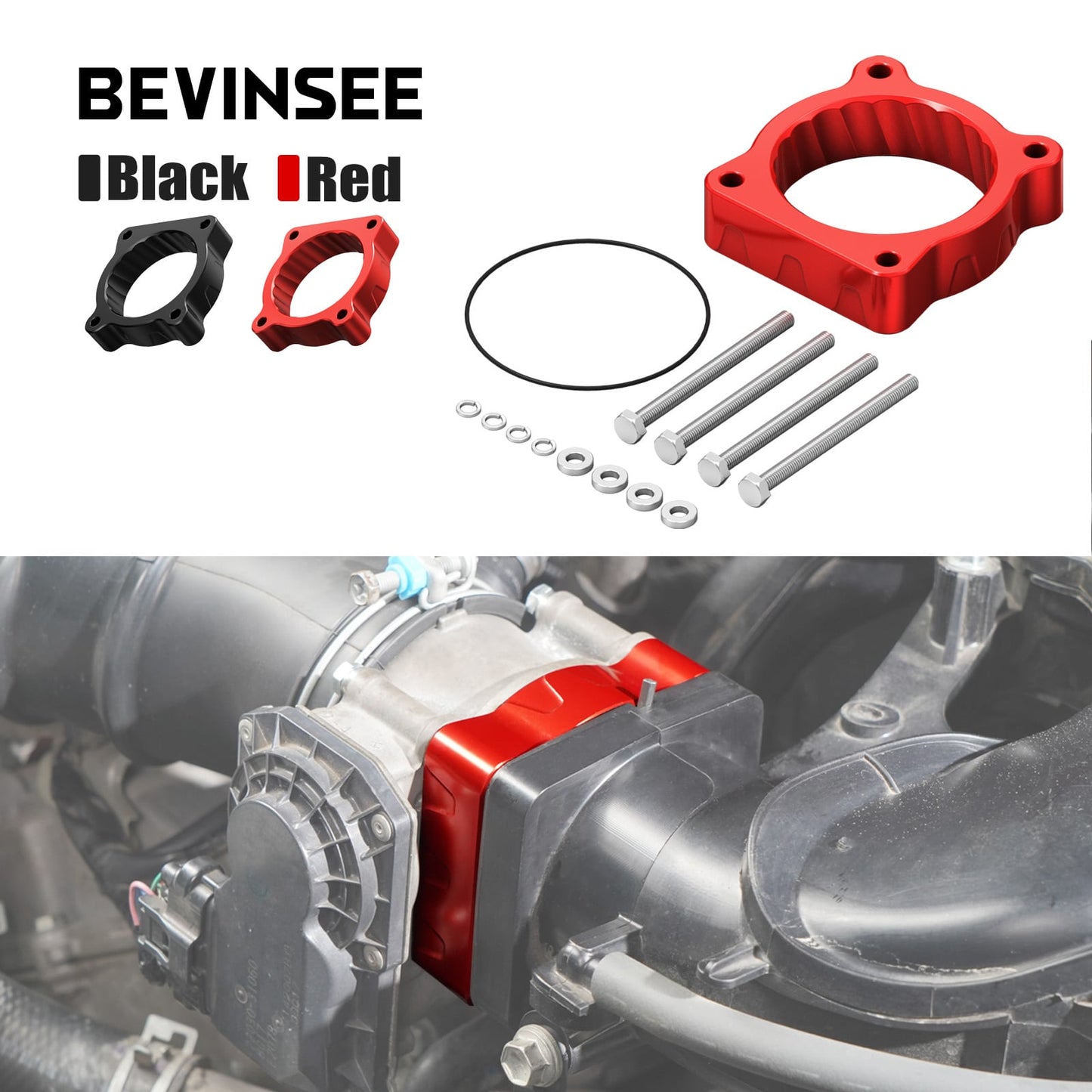 BEVINSEE Throttle Body Spacer For Toyota 4Runner FJ Cruiser Tundra