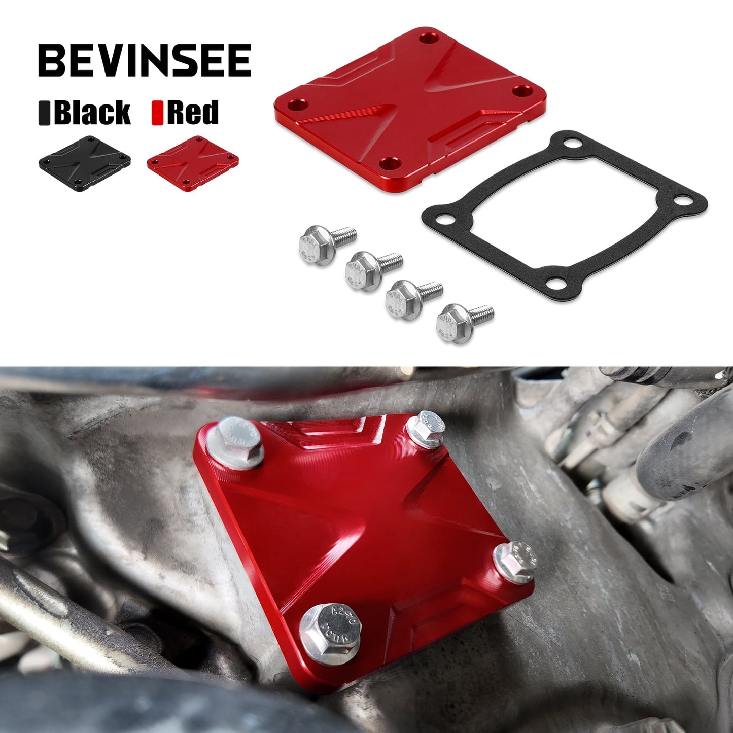 BEVINSEE Timing Chain Cover Plate 11324-0P010 Replacement For Toyota 4Runner Tacoma