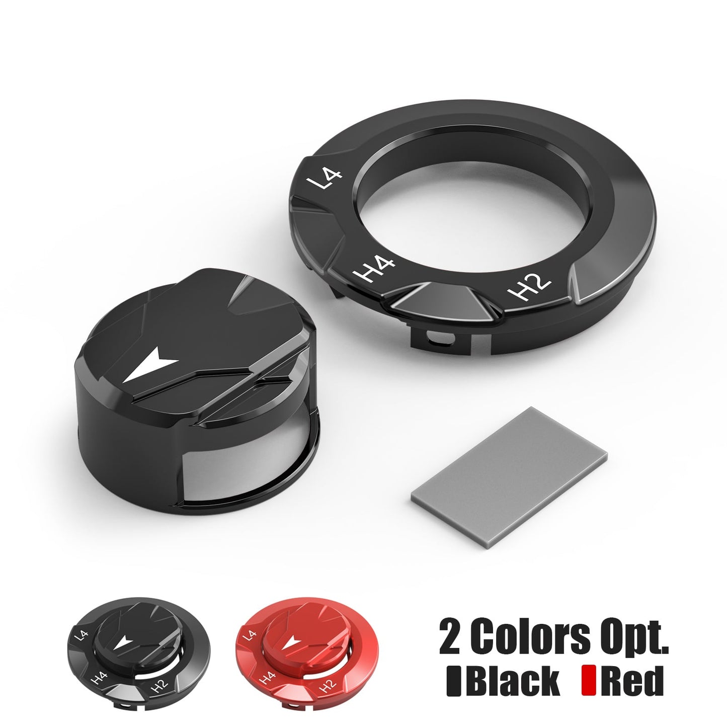 BEVINSEE Transfer Case Dial Knob Cap & Bezel For Toyota 4Runner 2014-2024