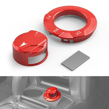 BEVINSEE Transfer Case Dial Knob Cap & Bezel For Toyota 4Runner 2014-2024