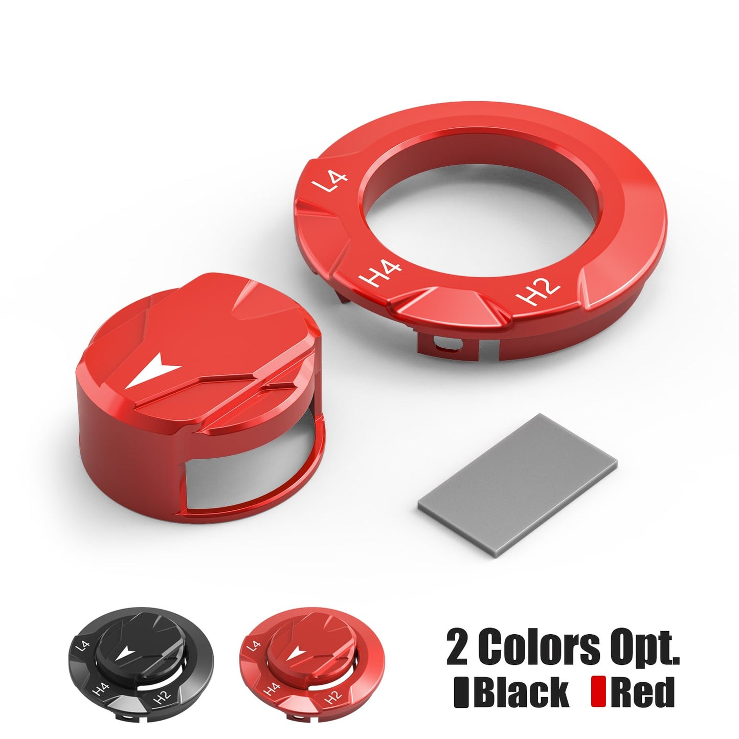 BEVINSEE Transfer Case Dial Knob Cap & Bezel For Toyota 4Runner 2014-2024